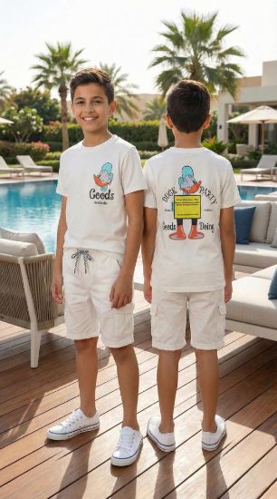 صورة طقم "كلاسيك براون" الصيفي للأولاد